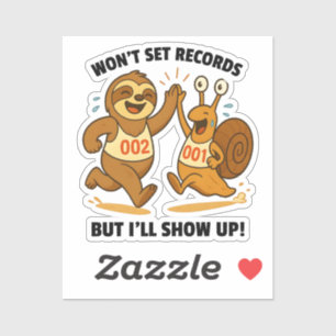 Zullen Geen Records Breken – Luiaard en Slakken Ha Sticker