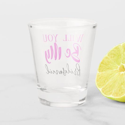 ZULLEN U MIJN BRIDESMAID WEDDING PARTY SHOT GLASS  SHOT GLAS (Achterkant)