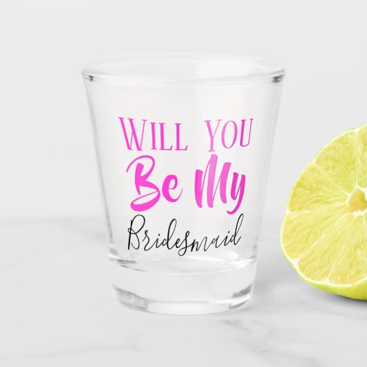 ZULLEN U MIJN BRIDESMAID WEDDING PARTY SHOT GLASS  SHOT GLAS (Voorkant)