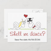 Zullen we dansen? - Sla de datum briefkaart op (Voorkant / Achterkant)