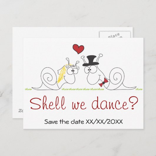 Zullen we dansen? - Sla de datum briefkaart op (Voorkant / Achterkant)