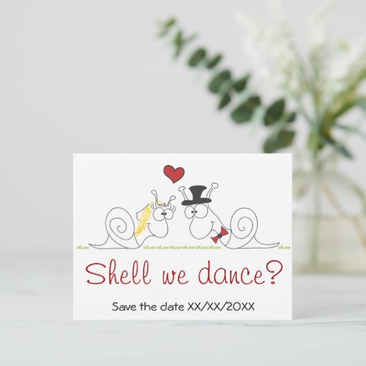 Zullen we dansen? - Sla de datum briefkaart op (Staand voorkant)