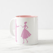 Zullen we dansen? tweekleurige koffiemok (Voorkant links)