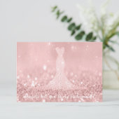 Zult u bruidsmeisje glitter rode boon diamant dres kaart (Staand voorkant)