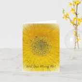 Zult u me Kaart Gele Gerbera huwen (Gele Bloem)