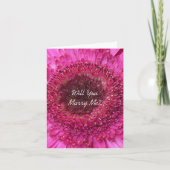 Zult u me Kaart Roze Gerbera huwen (Voorkant)