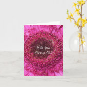 Zult u me Kaart Roze Gerbera huwen (Gele Bloem)
