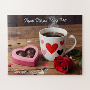 Zult u met me trouwen? Valentijnsdag Aanzoek Legpuzzel