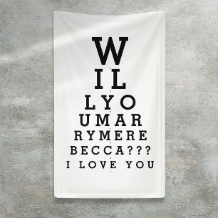 Zult u met mij trouwen aangepaste voorstel Optomet Spandoek