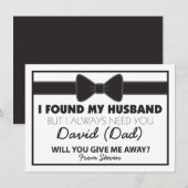 Zult u mij weggeven Zwart/Wit strikje Kaart (Voorkant / Achterkant)