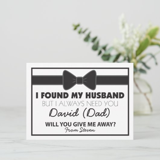 Zult u mij weggeven Zwart/Witte vlinderdas Kaart (Staand voorkant)