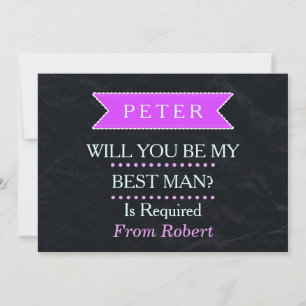 ZULT U MIJN BESTMAN Zwart Paarse lint ZIJN Kaart