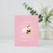 Zult u mijn bloemenmeisje bruidsmeisje grappig sch kaart (Staand voorkant)