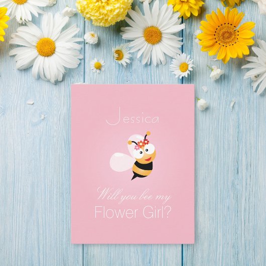 Zult u mijn bloemenmeisje bruidsmeisje grappig sch kaart