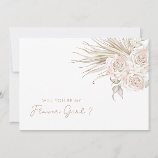 Zult U Mijn Bloemenmeisje Zijn Bloemstuk Kaart (Voorkant)