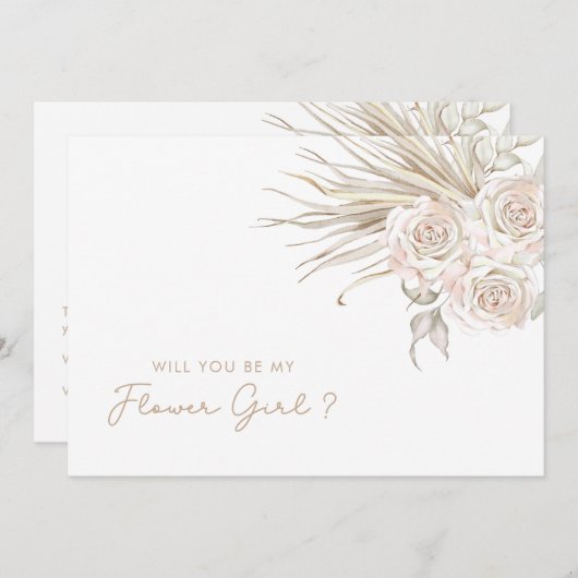 Zult U Mijn Bloemenmeisje Zijn Bloemstuk Kaart (Voorkant / Achterkant)