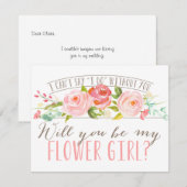 Zult u mijn bloemenmeisje zijn | Bruidsmeisje Kaart (Voorkant / Achterkant)