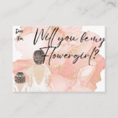 Zult u mijn bloemenmeisje zijn | Handgeschreven sc Informatiekaartje (Voorkant)