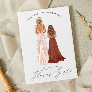 Zult u mijn bloemenmeisje zijn? Meisjes in jurken  Kaart