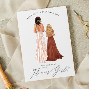 Zult u mijn bloemenmeisje zijn? Meisjes in jurken  Kaart