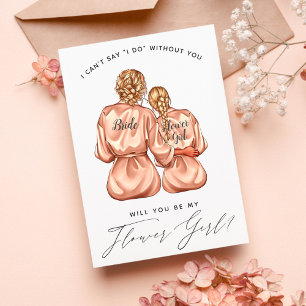 Zult u mijn bloemenmeisje zijn? Meisjes in zijden  Kaart