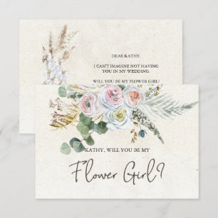 Zult u mijn bloemenmeisje zijn Pastel Boho Neutraa