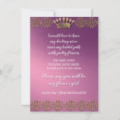 Zult U Mijn Bloemenmeisje Zijn Sierlijke Bloemige  Kaart (Achterkant)