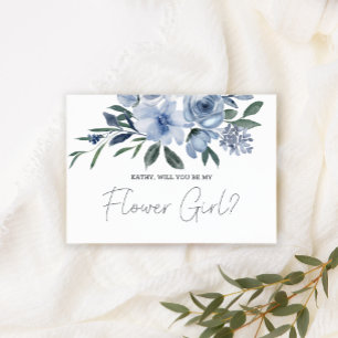 Zult u mijn bloemenmeisje zijn Stofblauwe Bloemen