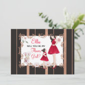 Zult u mijn bloemenmeisje zijn/Volwassene en kind/ Kaart (Staand voorkant)