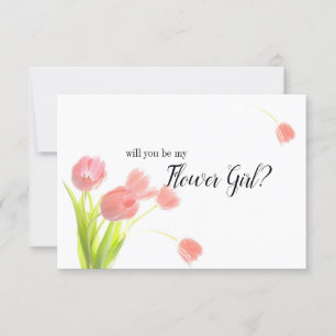 Zult u mijn bloemenmeisje zijn Zachte Roze Tulpen