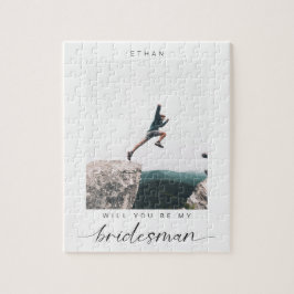 Zult u mijn Bridesman Minimalistische Foto Modern Legpuzzel