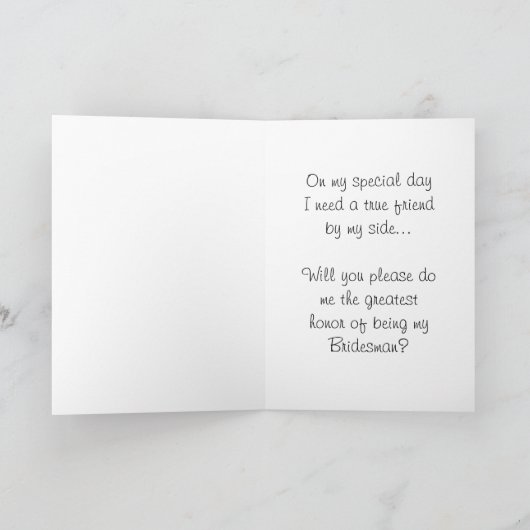 Zult u mijn Bridesman zijn? Bridesman verzoek (Binnen)