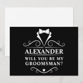 Zult u mijn bruidsjonker Tuxedo Tie Kaart zijn (Voorkant / Achterkant)