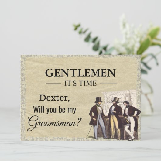 Zult u mijn bruidsjonker verzoekkaart zijn? kaart (Staand voorkant)