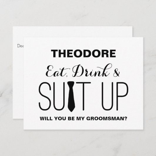 Zult u mijn bruidsjonker zijn? | Bruidsjonker Kaart (Voorkant / Achterkant)