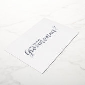 Zult u mijn bruidsjonker zijn? Modern schrift zilv Folie Uitnodiging (Gedraaid)