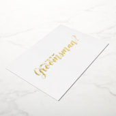 Zult u mijn bruidsjonker zijn? Modern script goud Folie Uitnodiging (Gedraaid)