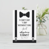 Zult U Mijn Bruidsjonker Zijn - Tuxedo Stropdas Be Kaart (Staand voorkant)