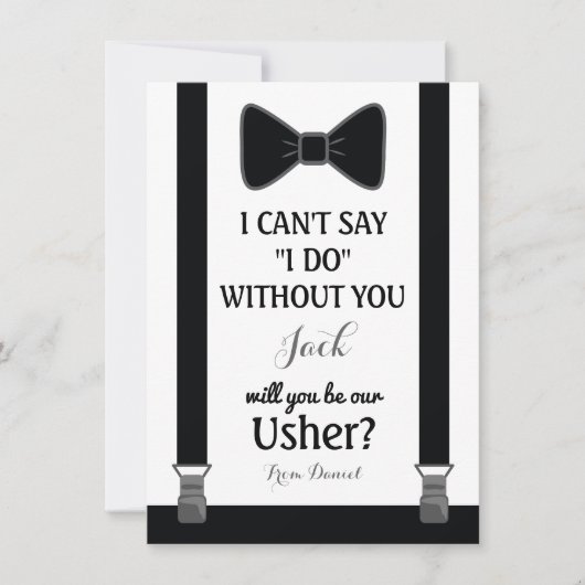 Zult U Mijn Bruidsjonker Zijn - Tuxedo Stropdas Be Kaart (Voorkant)
