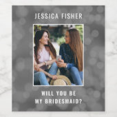 Zult U Mijn Bruidsmeisje Beste Vriendin Aangepast Wijn Etiket (Enkel label)