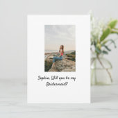 Zult u mijn bruidsmeisje foto elegante moderne  kaart (Staand voorkant)