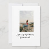 Zult u mijn bruidsmeisje foto elegante moderne  kaart (Achterkant)