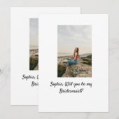 Zult u mijn bruidsmeisje foto elegante moderne  kaart (Voorkant / Achterkant)