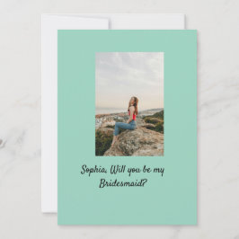 Zult u mijn bruidsmeisje foto elegante moderne  kaart