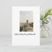 Zult u mijn bruidsmeisje foto elegante moderne  kaart (Staand voorkant)