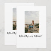 Zult u mijn bruidsmeisje foto elegante moderne  kaart (Voorkant / Achterkant)