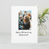 Zult u mijn bruidsmeisje foto elegante moderne zij kaart (Staand voorkant)