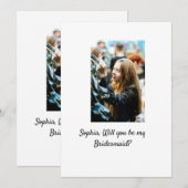 Zult u mijn bruidsmeisje foto elegante moderne zij kaart (Voorkant / Achterkant)
