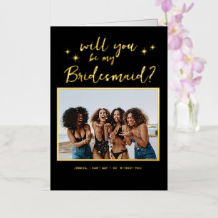Zult u mijn bruidsmeisje/getuige voorstel zijn folie wenskaart