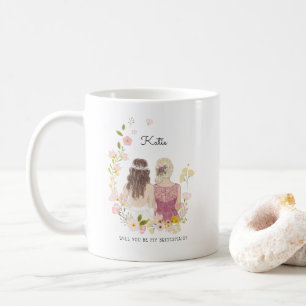 Zult u mijn bruidsmeisje/getuige voorstel zijn koffiemok
